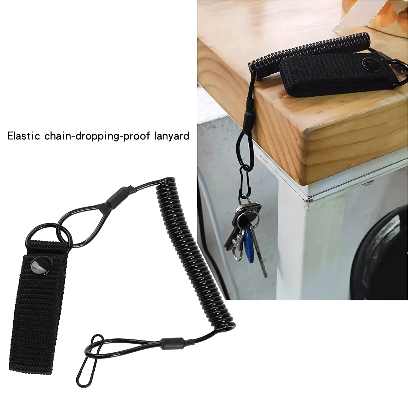 Тактичний Шнур-підвіс Карабін Чорний, фото №3