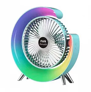 Вентилятор электрический USB 3-скоростной с цветной подсветкой 180 бесшумный - Фото 1