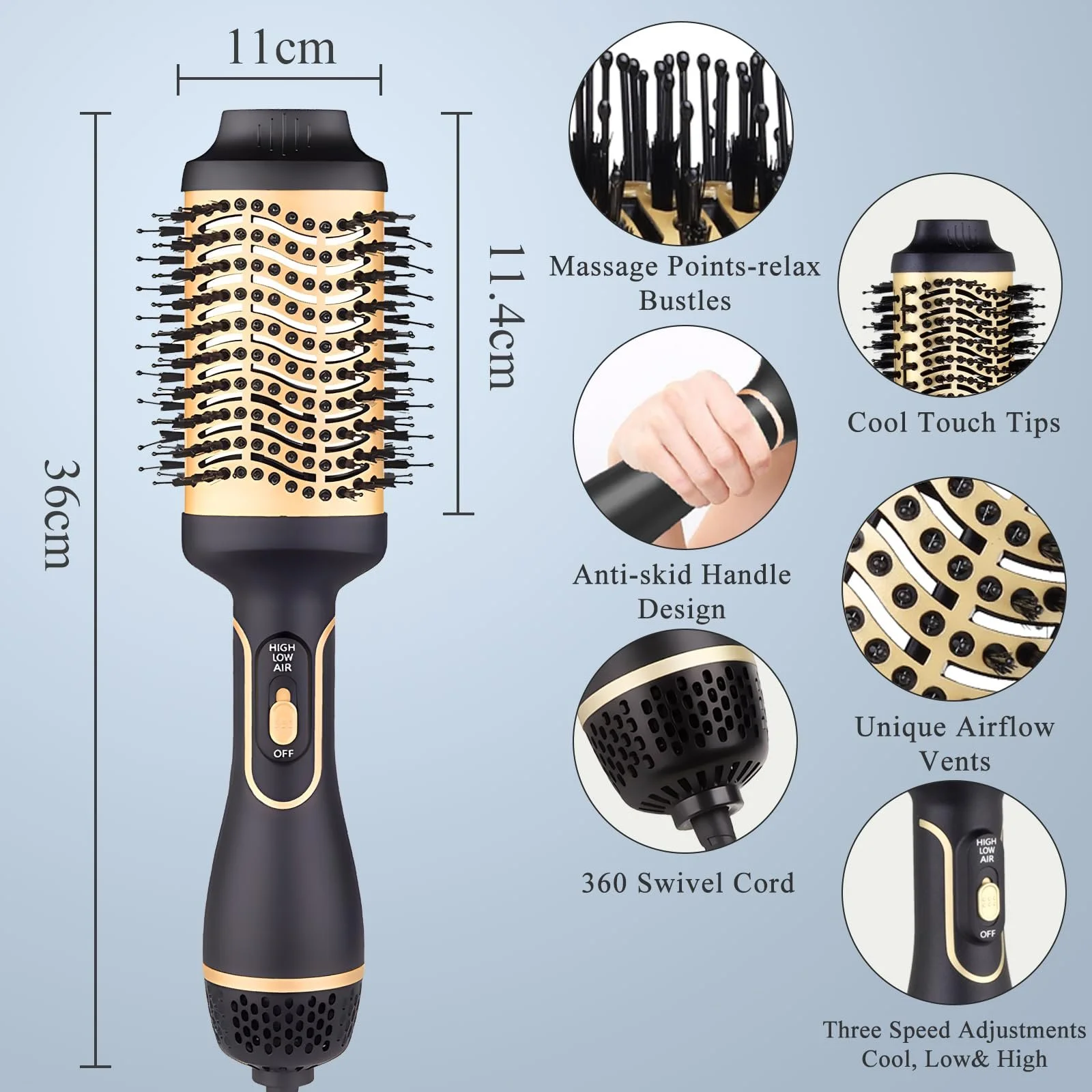Стайлер Airstyler 3-в-1 обертовий Gold, фото №3 Стайлер Airstyler 3-в-1 обертовий Gold, фото №3