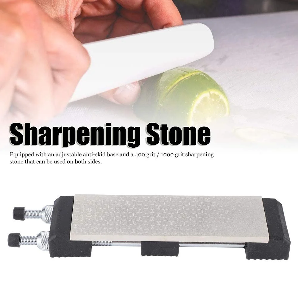 Точильный камень двухсторонний 400 Grit 1000 Grit для деревообрабатывающих и кухонных ножей с регулируемым основанием, фото №6