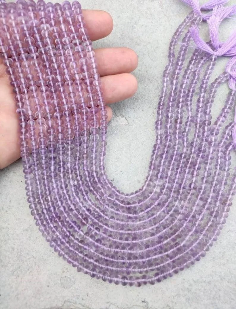 Намистини Круглі Рожевий Аметист Гладкі 4.5-5 мм, фото №2