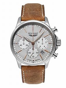 Чоловічий годинник Iron Annie Series Corrugated Metal Chronograph з шкіряним ремінцем - Фото 1