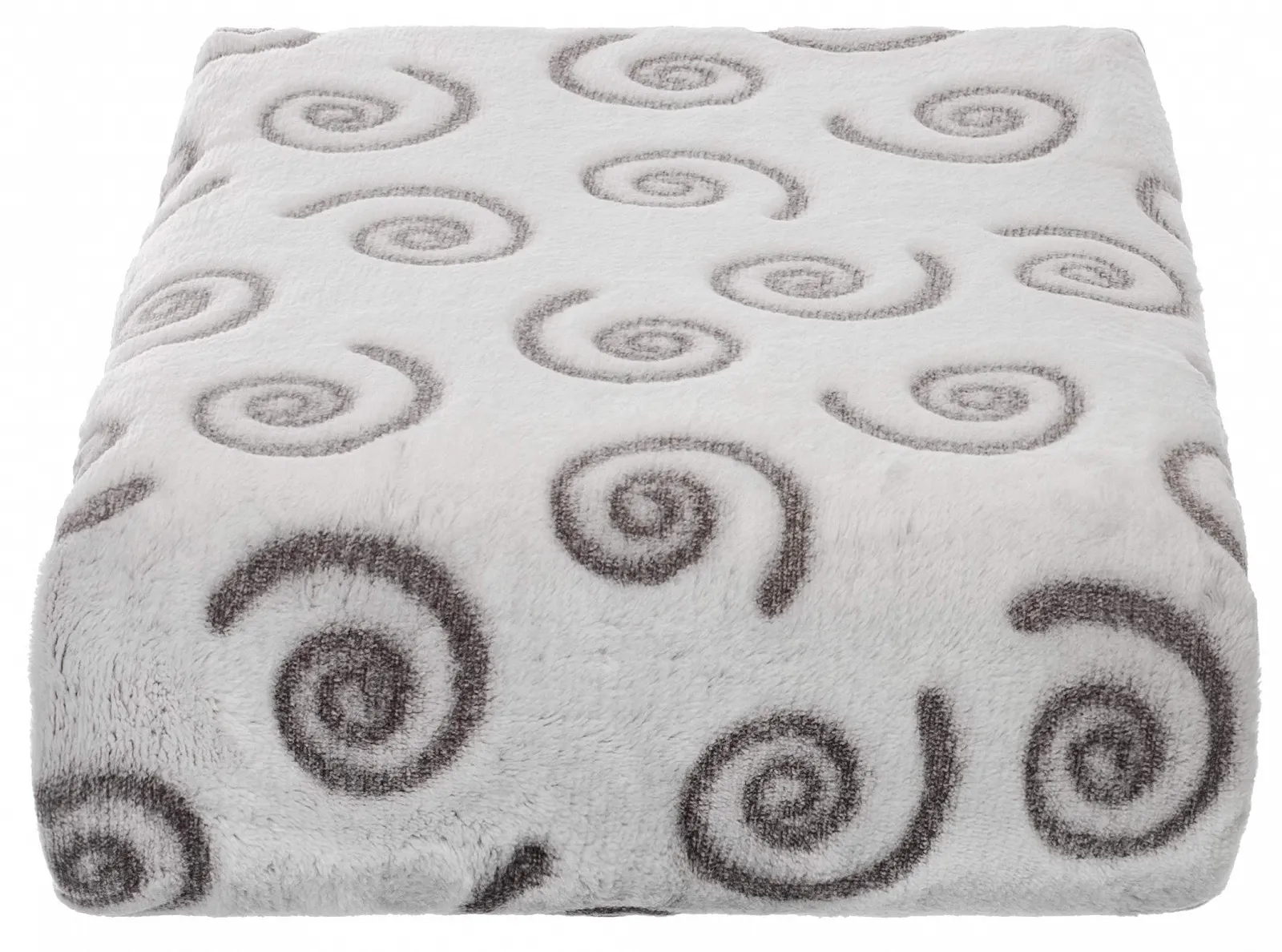 Фланелева Покривало Brandsseller 150 x 200 см, лазерний дизайн, білий/коричневий/завитки, фото №4