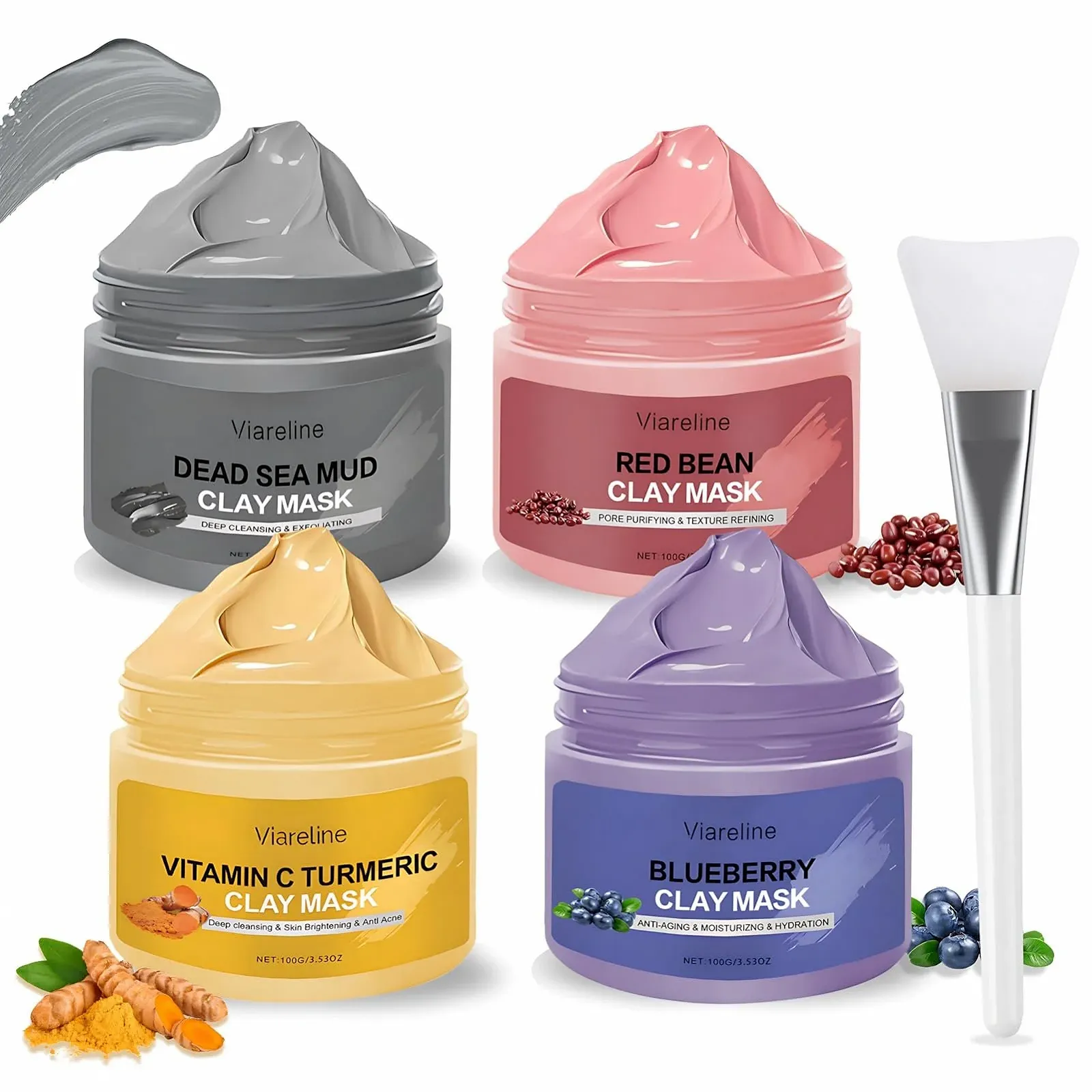 Маска Глиняна, 4 Набори Маска з Глиною для Відновлення, фото №1