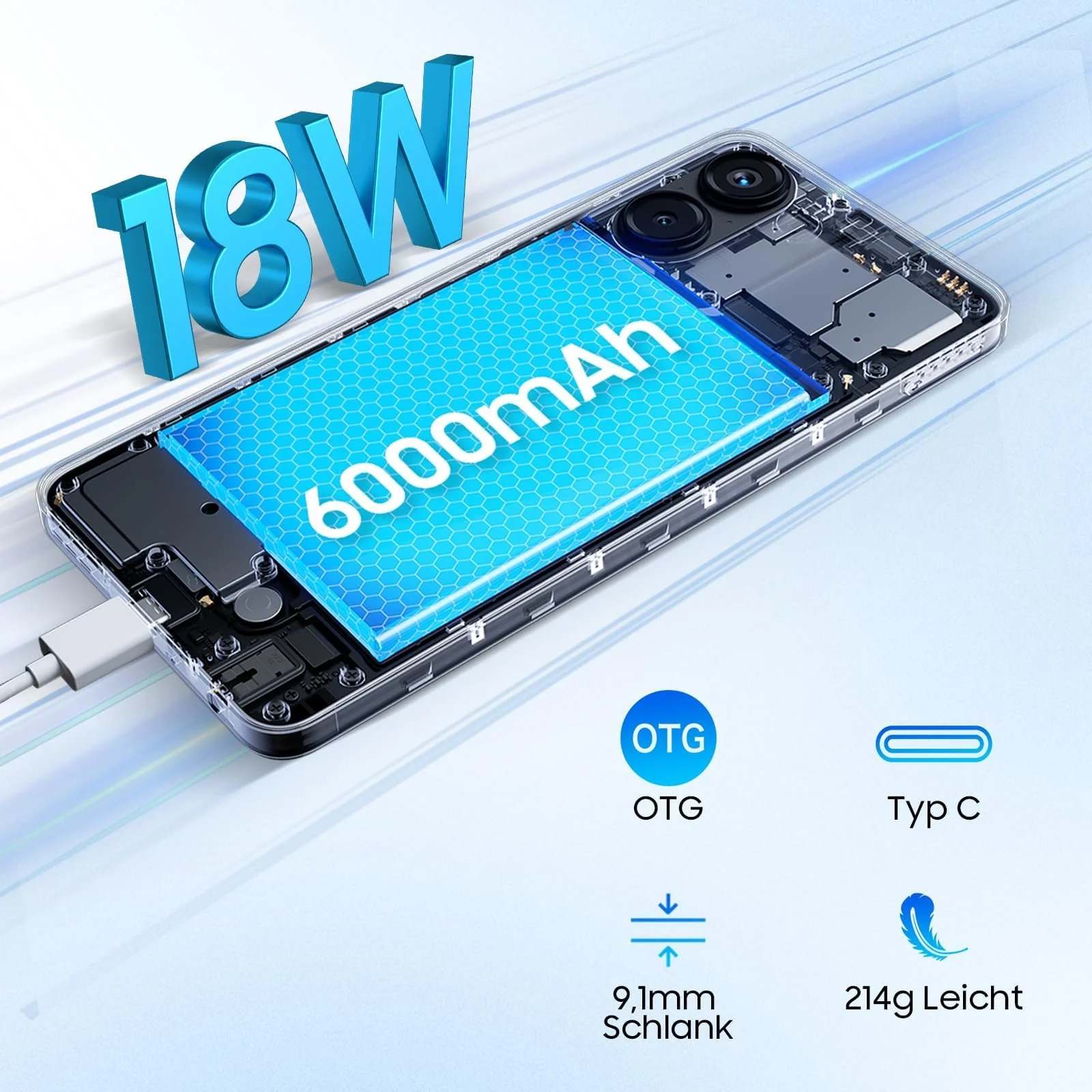 Смартфон Blackview Color 8 16GB/256GB T616 6.75" 90 Гц 50 MP 6000 мАч 4G Dual SIM Без контракта, фото №3