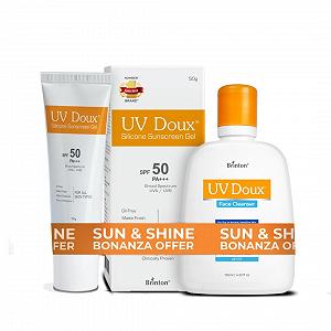 Солнцезащитный гель и очищающее средство Brinton UV Doux SPF50 PA+++ 50 г и 125 мл - Фото 1