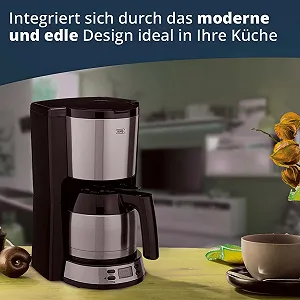 Кофеварка капельная KHG TKA-183SE с термокувшином 1 л Черный/Серебристый synthetic.ua - Фото 1