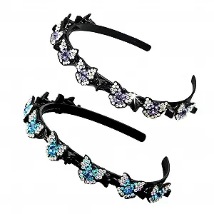 Набор обручей для волос с блестками и клипсами, 2 шт. - Фото 1