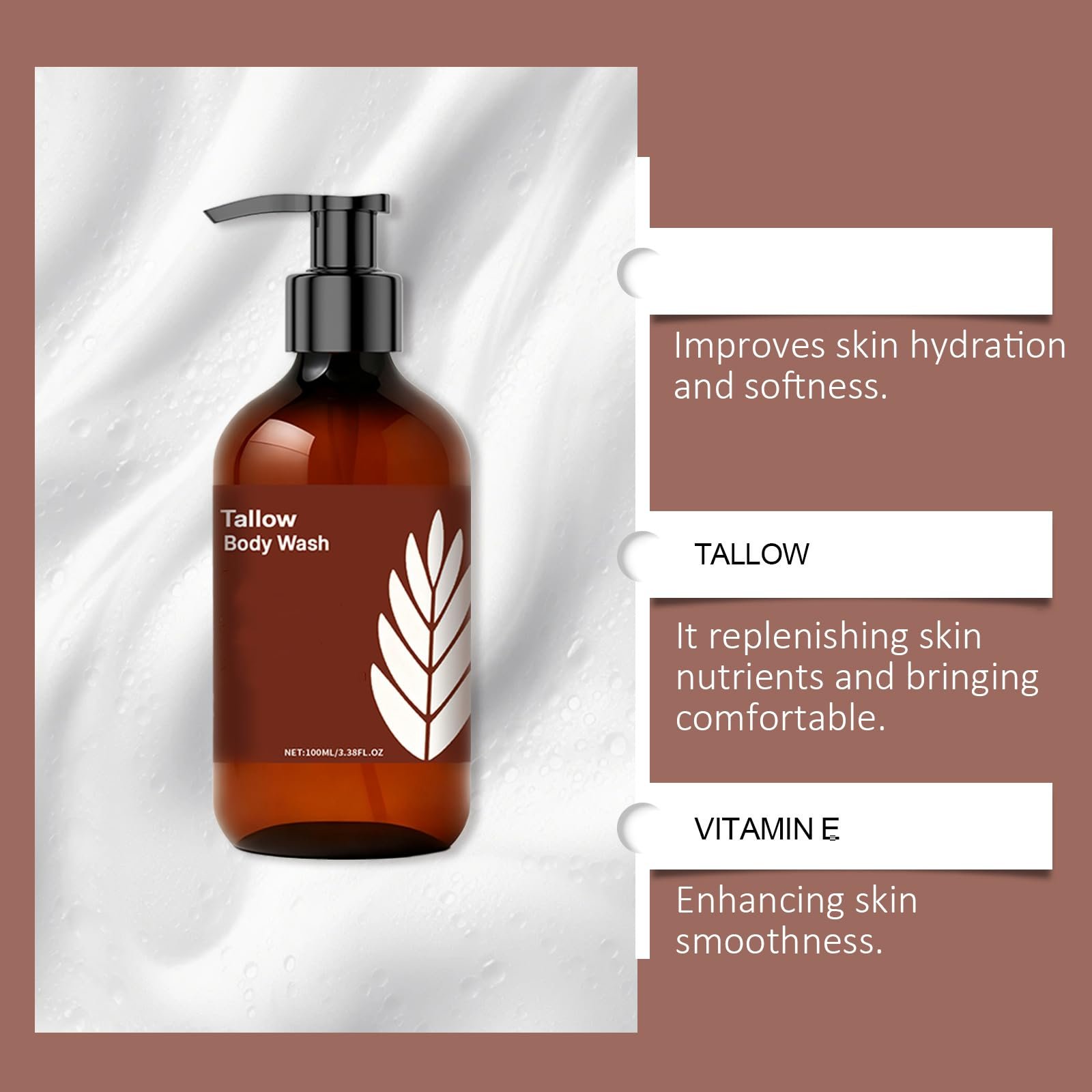 Гель для душу натуральний зволожувальний на основі талового жиру (3 шт.), фото №4