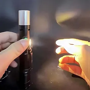 Ліхтарик вигнутий High Brightness, LED, акумуляторний, 9000 люмен, надзвичайно яскравий, масштабований, тактичний із 7 режимами освітлення, різнокольоровими бічними вогнями та магнітною основою для кемпінгу synthetic.ua - Фото 1