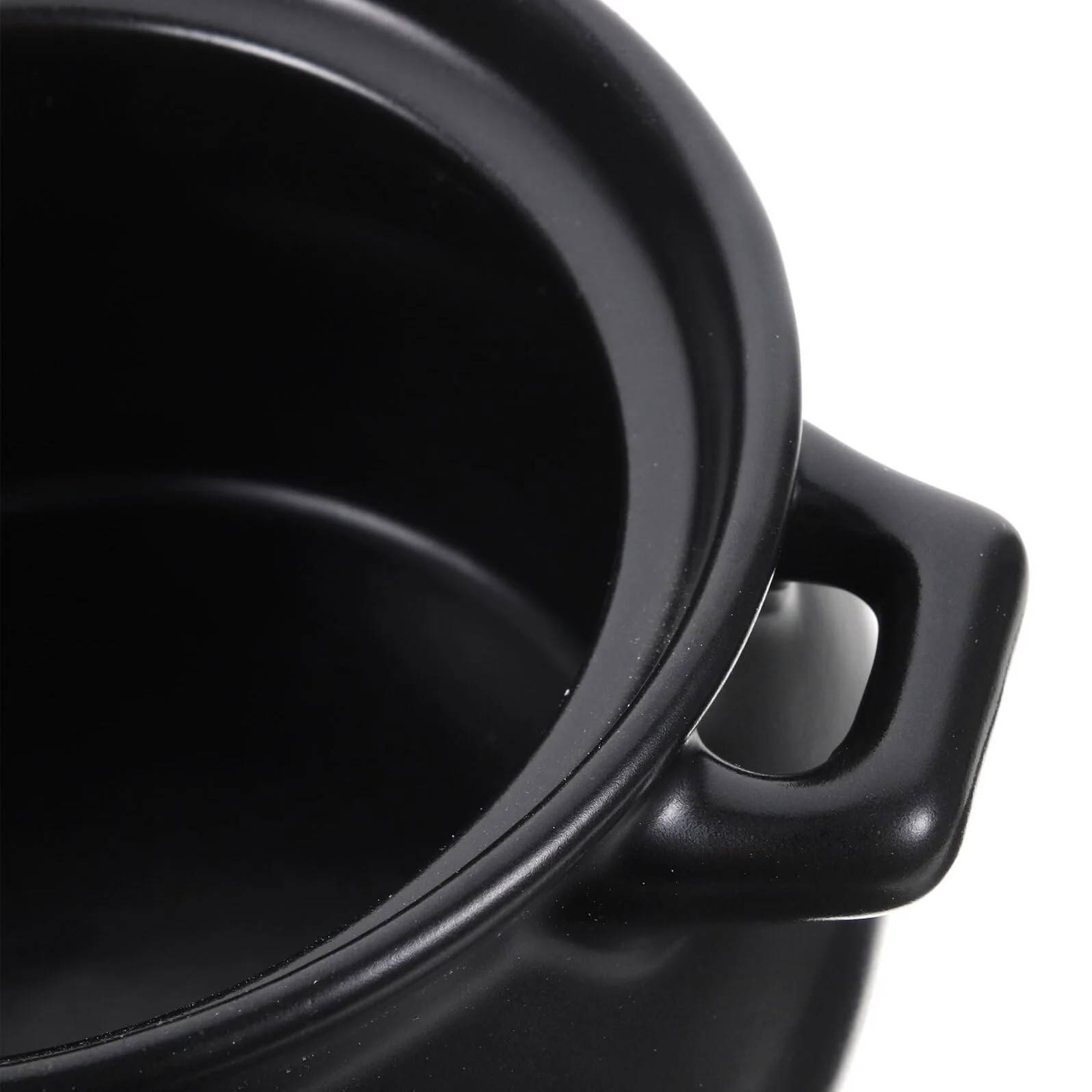 Кастрюля керамическая для супа 2 л черная с цветочным узором, фото №5