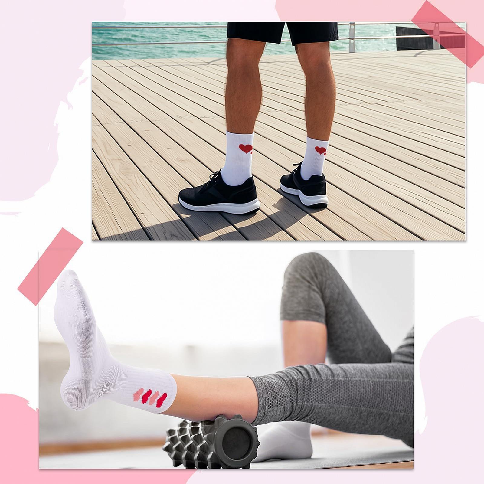 Теннисные носки 5 пар Женские 39-42 Спортивные носки с сердечками Дышащие хлопковые носки, фото №6