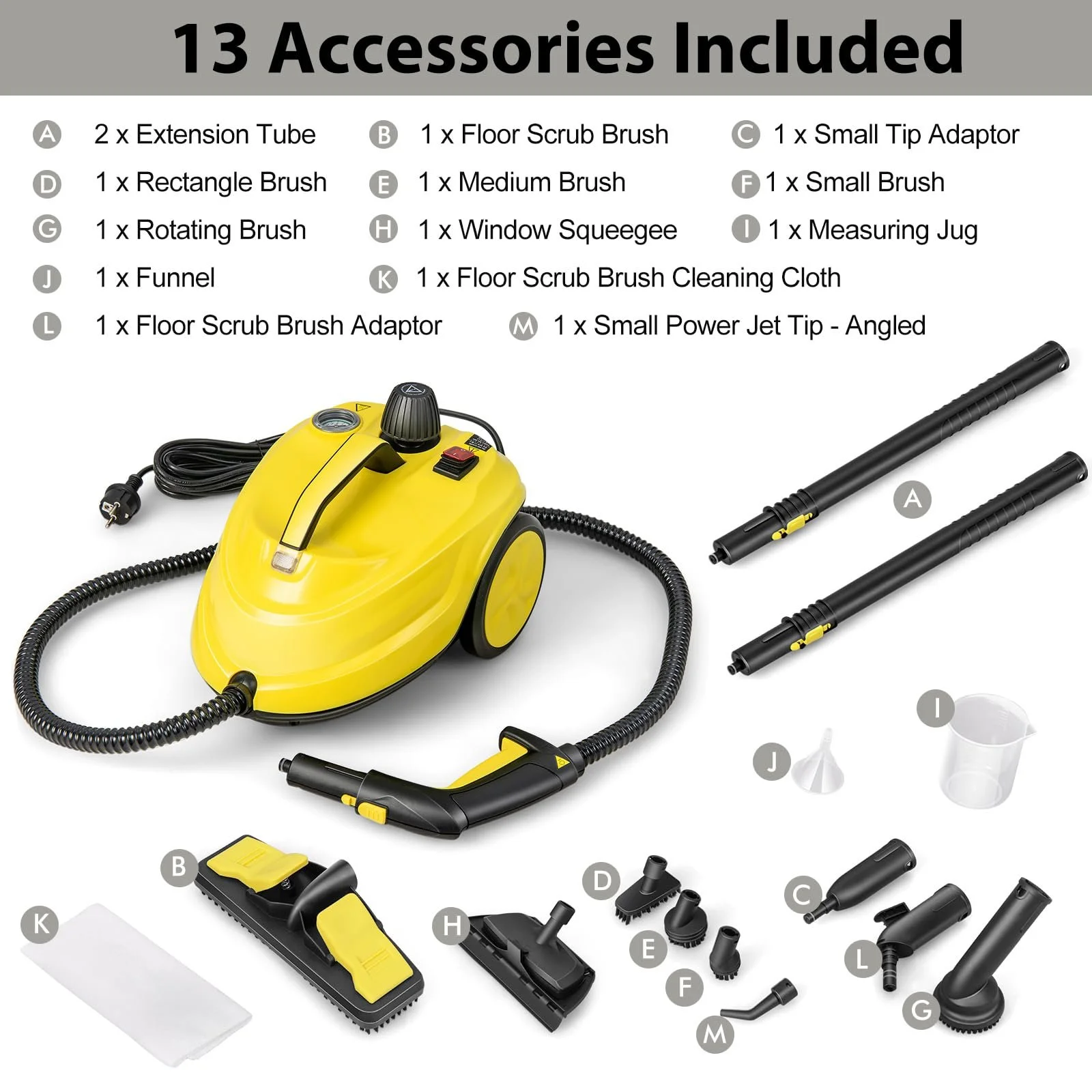 Пароочисник SOARS 2000 W 5 bar 1.8 л з 13 аксесуарами, фото №5