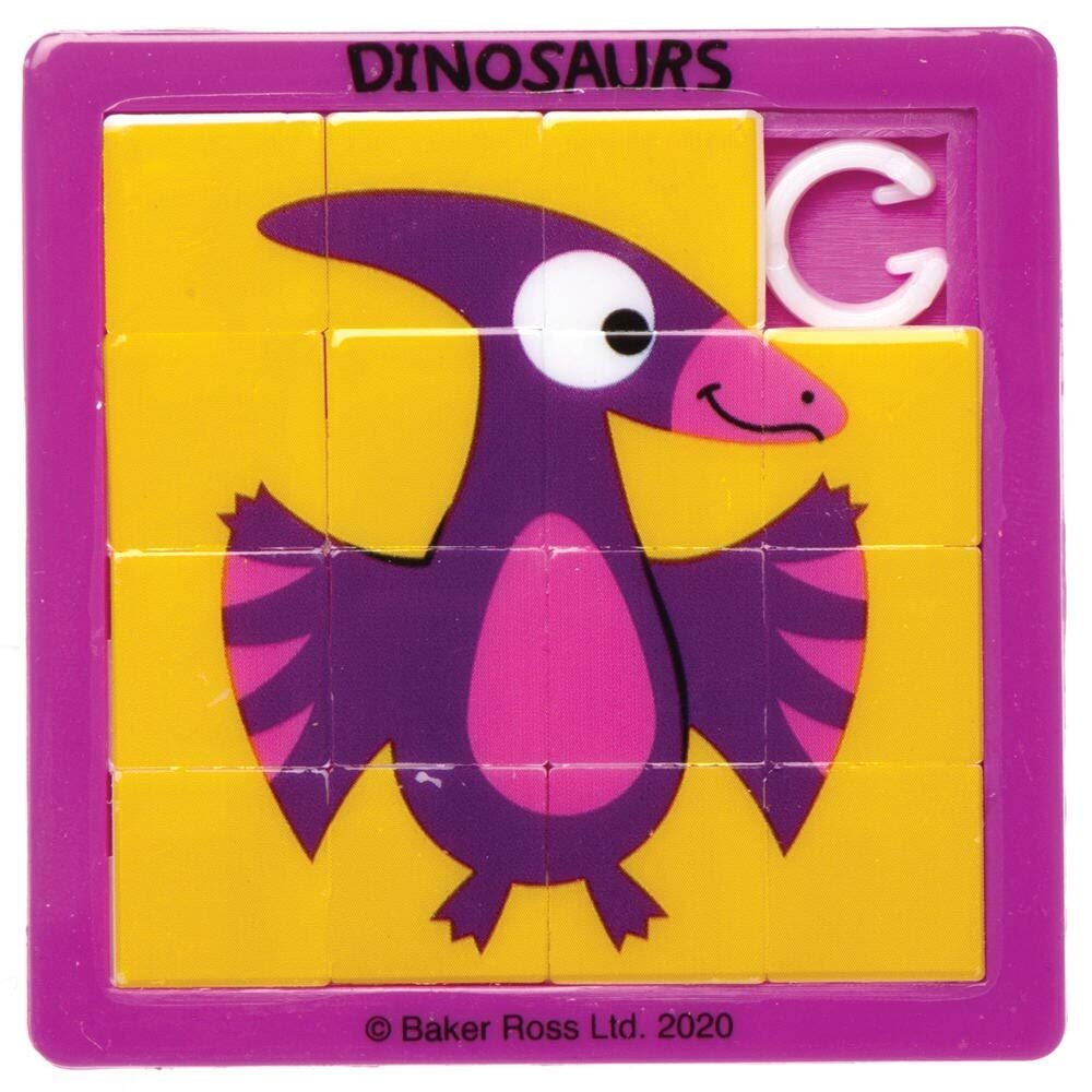 Набор пазлов-пятнашек Baker Ross AX611 Dinosaur Sliding Puzzles 6 шт., фото №2