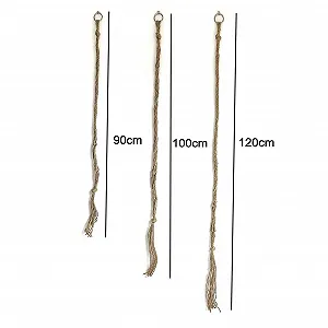 Подвес для растений макраме JZK, 3 шт., 90 см, 100 см, 120 см, с крючками, джутовый synthetic.ua - Фото 1