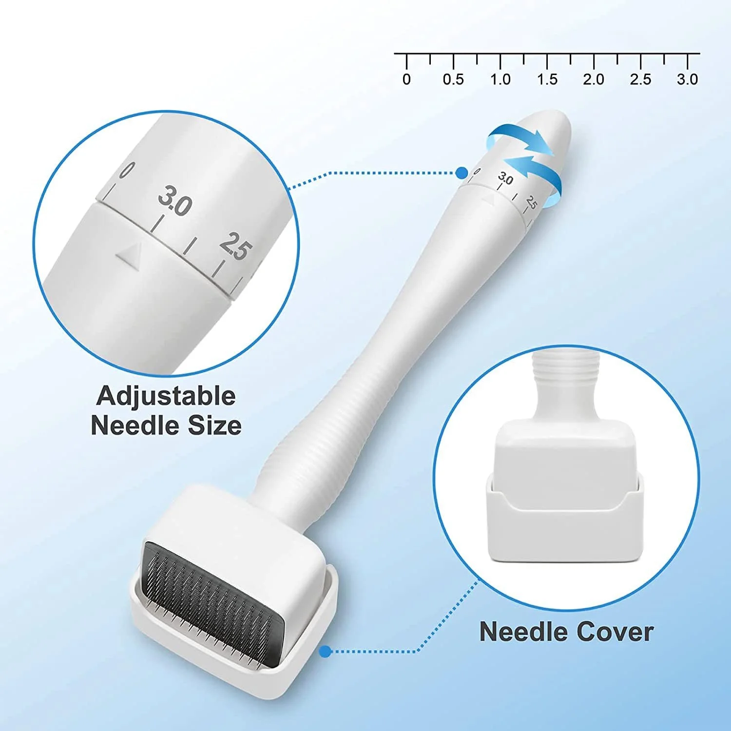 Derma Stamp Регульований Microneedling Dermastamp Derma Roller 0-3 мм, Професійний 140 Титанових Голок, фото №5