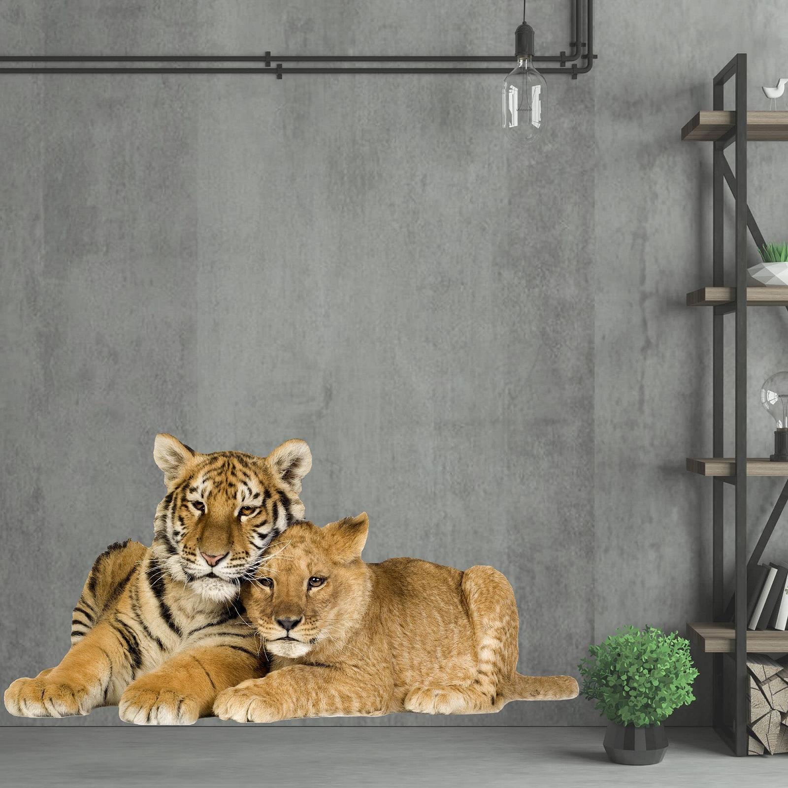 Настінна наклейка GRAZDesign Tiger with Baby 3D 112x57 см, фото №3