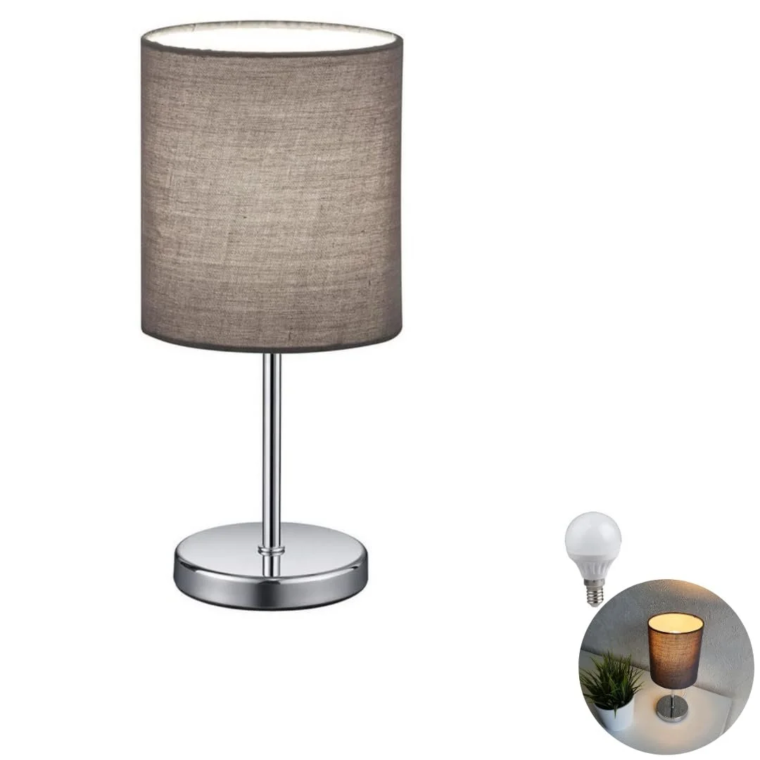 Настольная лампа LED с тканевым абажуром 3 W серая, фото №1