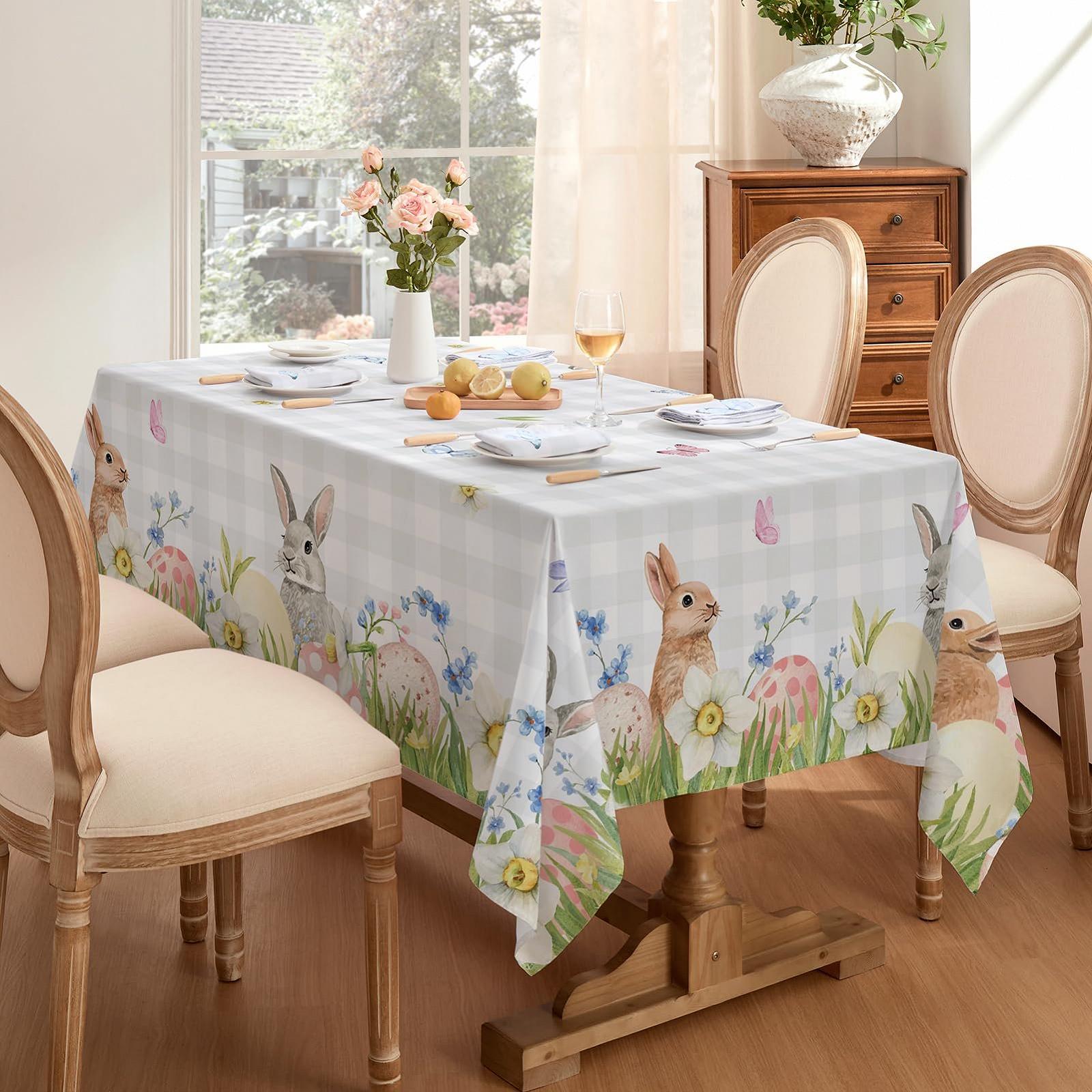 Скатертина Softalker Easter Клітчаста Grey White 80 x 80 см, фото №4