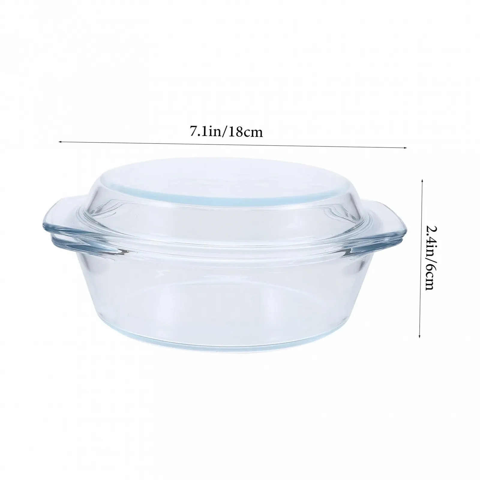 Форма для запікання Скляна Прозора з плоскою кришкою, фото №2 Форма для запікання Скляна Прозора з плоскою кришкою, фото №2