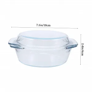 Форма для запікання Скляна Прозора з плоскою кришкою synthetic.ua - Фото 1