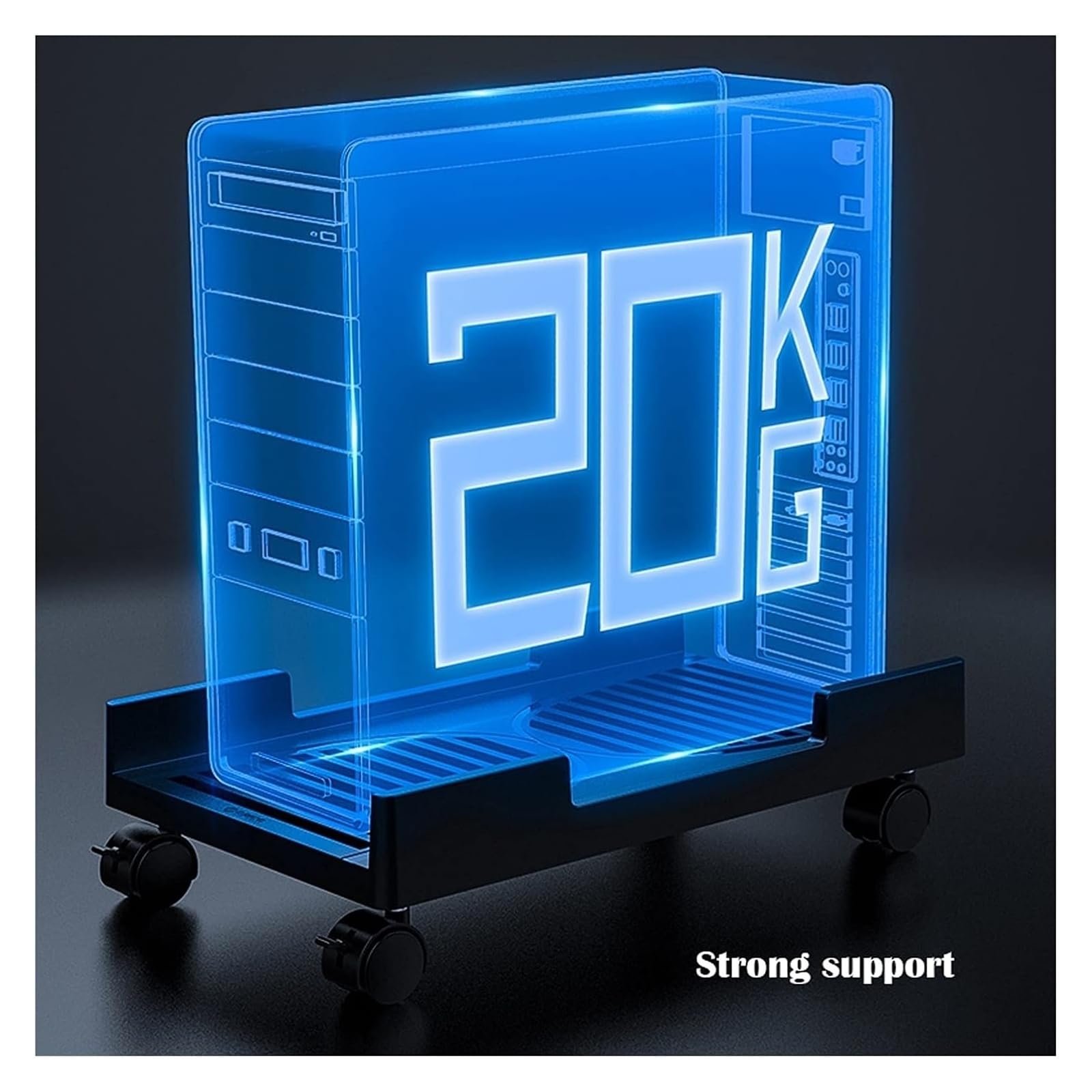 Підставка для комп'ютера Настільна з 4-дюймовими колесами для більшості комп'ютерних корпусів, фото №4