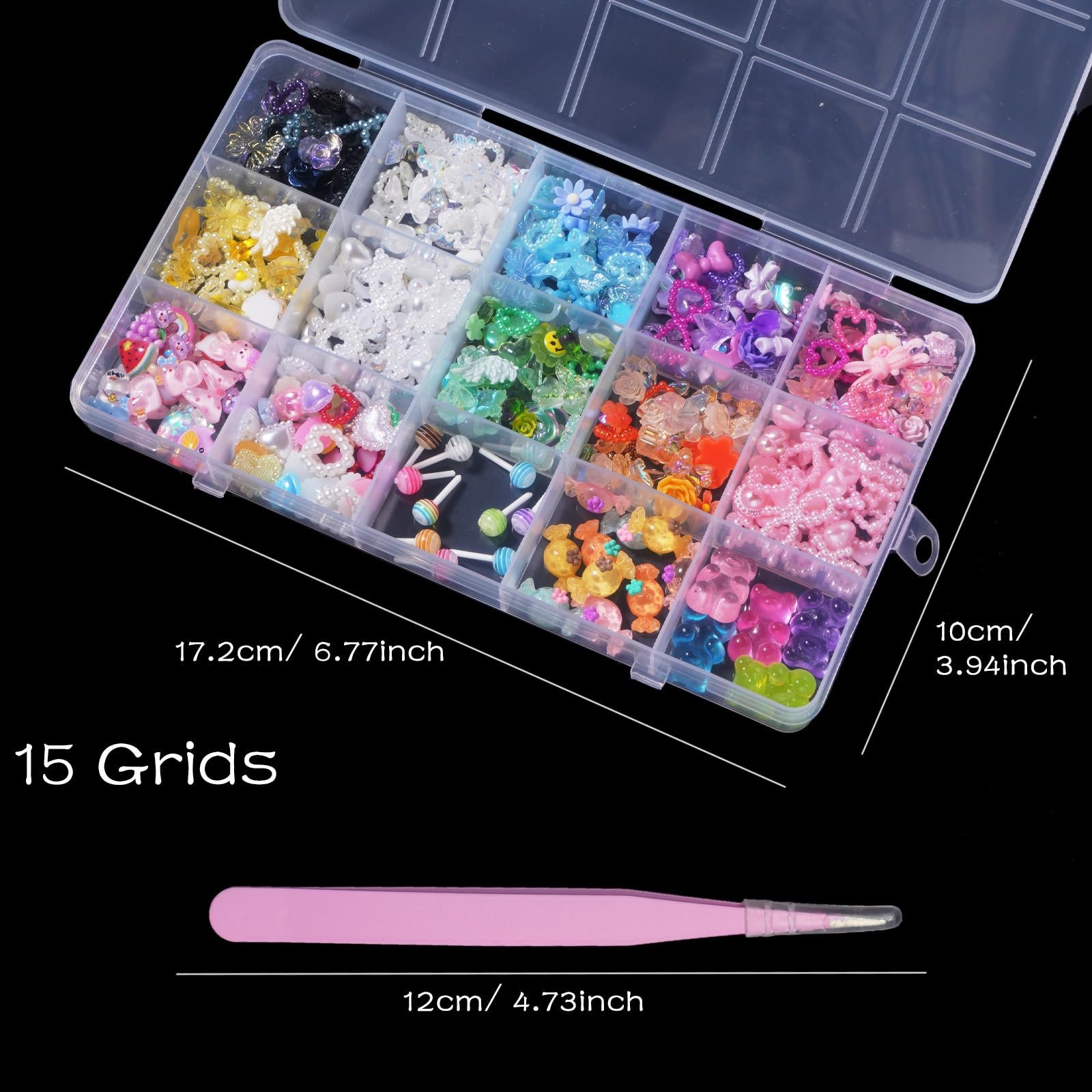 Прикраса для нігтів Різні Кольори 3D Мікс CESUSME Квіти Метелики Бантики Льодяники Ведмедики Милі Порожнисті Намистини, фото №2 Прикраса для нігтів Різні Кольори 3D Мікс CESUSME Квіти Метелики Бантики Льодяники Ведмедики Милі Порожнисті Намистини, фото №2