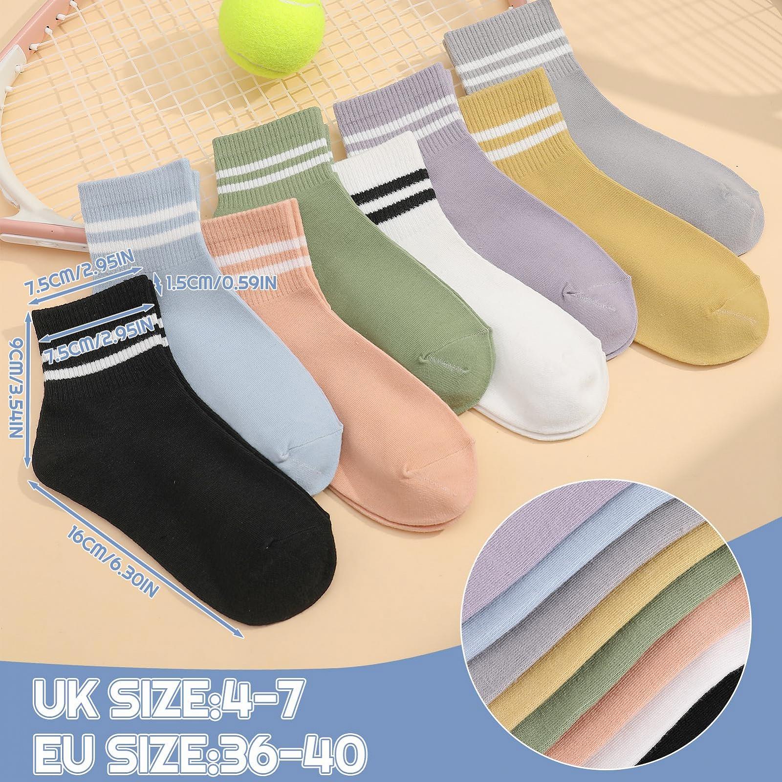 Носки Полосатые Хлопковые Спортивные Теннисные 36-40, разноцветные, универсальный размер, фото №7