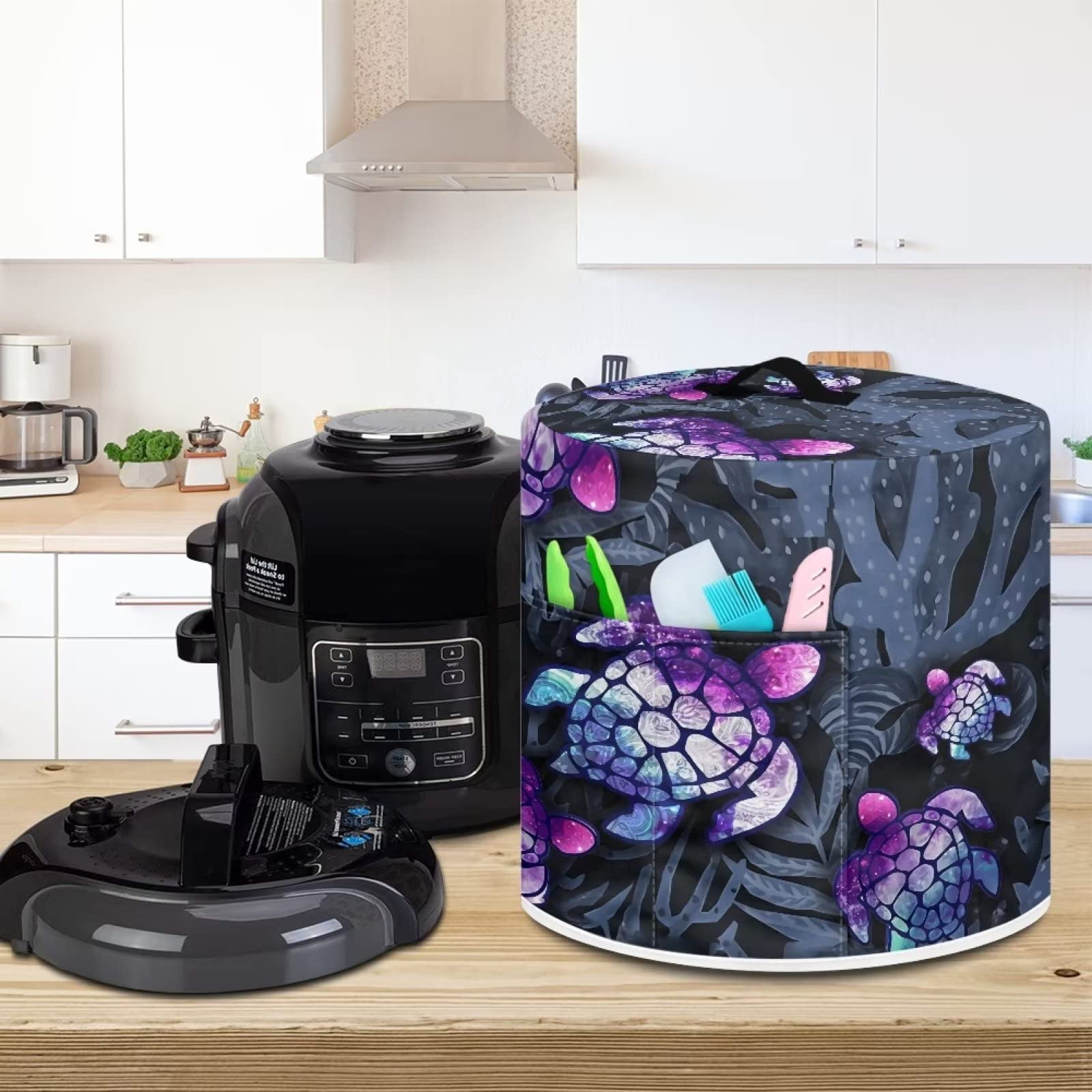 Чехол ZIATUBLES Sea Turtle Waterweed Pattern Cooker Cover Slow Cooker Crock Pot 3 Quart, фото №3