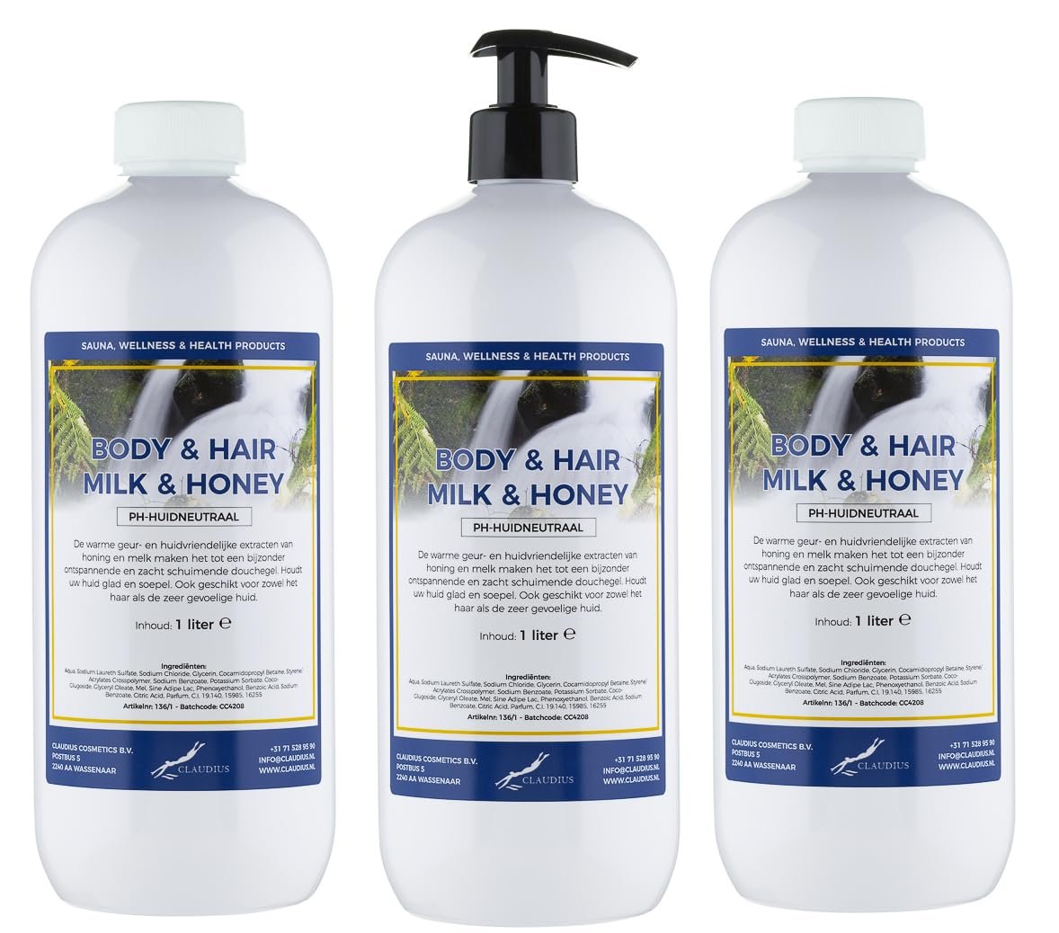 Гель для тіла та волосся Milk & Honey 3 х 1 л з помпою, фото №1