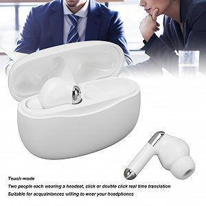 Наушники для перевода Vikye J66 Двухсторонний переводчик реального времени BT 5.3 с приложением, поддержка 144 языков, 3 режима, шумоподавления (белый) synthetic.ua - Фото 1