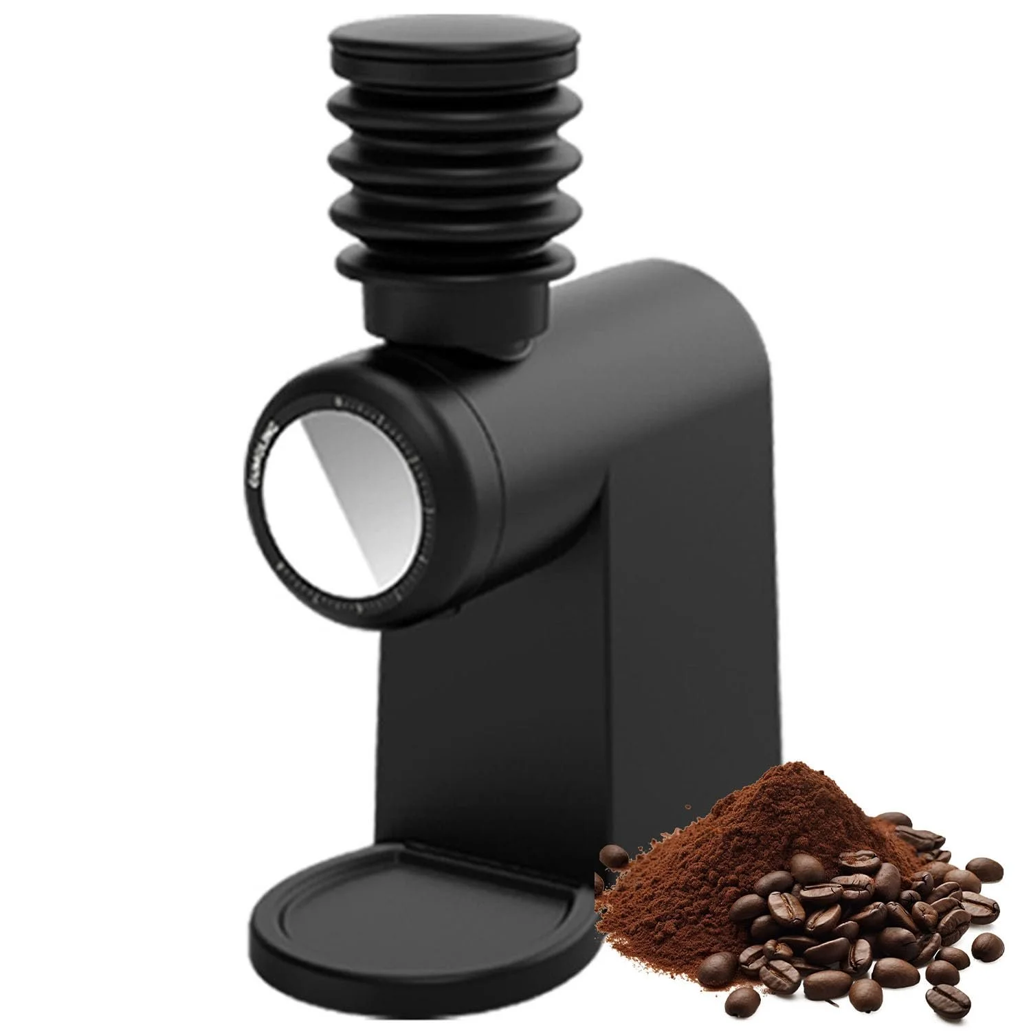 Кавомолка Italian Hand Brew, 8 рівнів регулювання товщини, плоский ніж з нержавіючої сталі 48 мм, надувний контейнер для зерен та чашка для порошку, фото №1