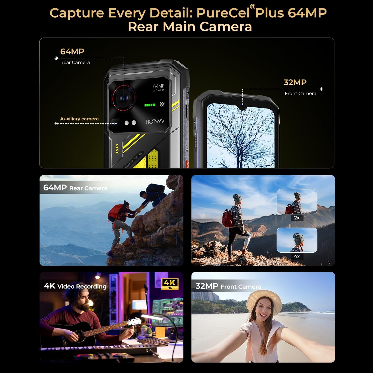 Смартфон HOTWAV Hyper 7 20GB RAM 256GB ROM 5G IP68/IP69K Waterproof Camping Light, фото №6 Смартфон HOTWAV Hyper 7 20GB RAM 256GB ROM 5G IP68/IP69K Waterproof Camping Light, фото №6