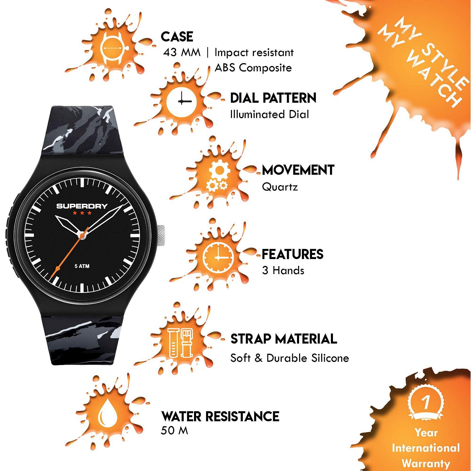Часы Superdry SYG270EB Женские Аналоговые Кварцевые Черный Ремешок, фото №5