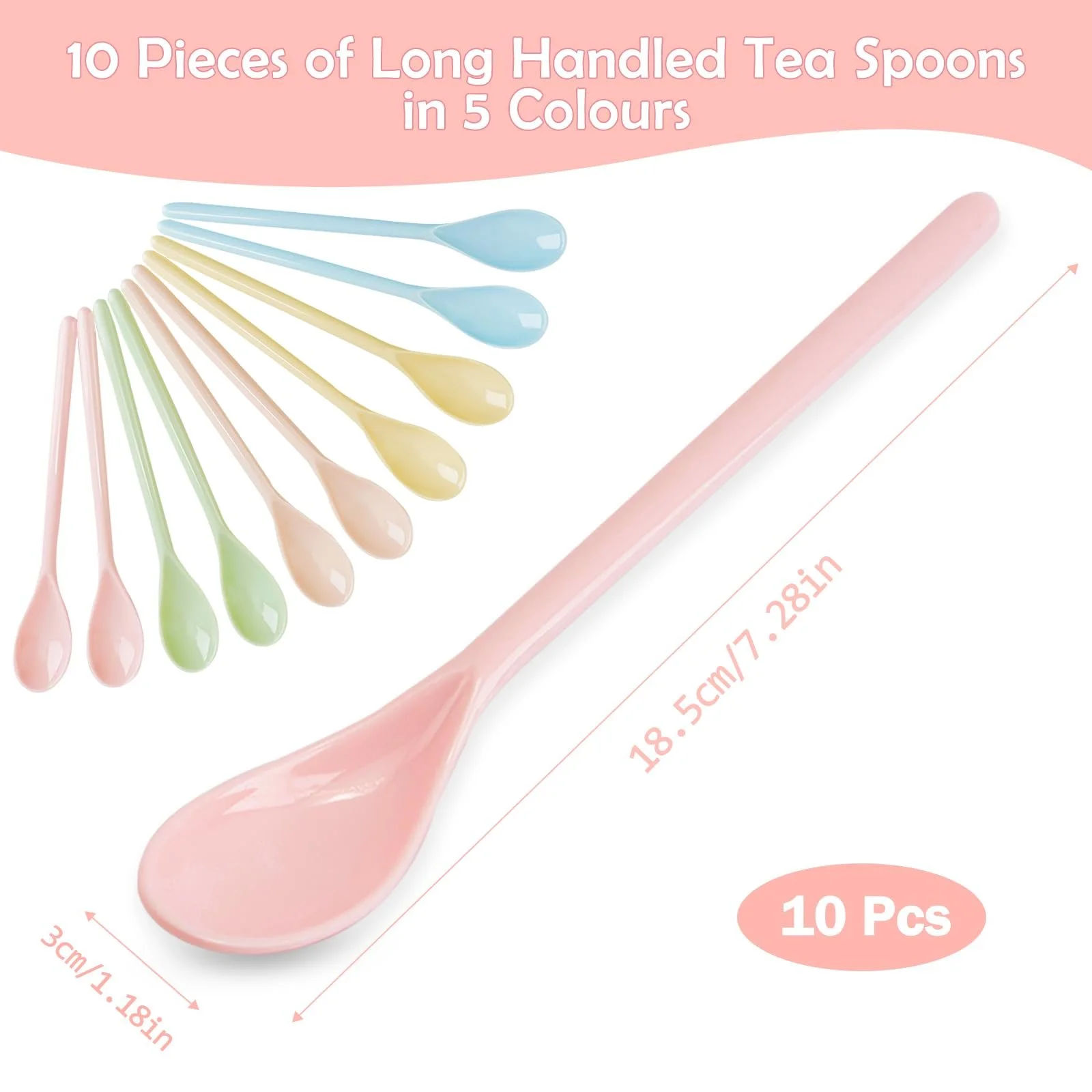 Ложка Пластикова Різнокольорова (10 шт), фото №2