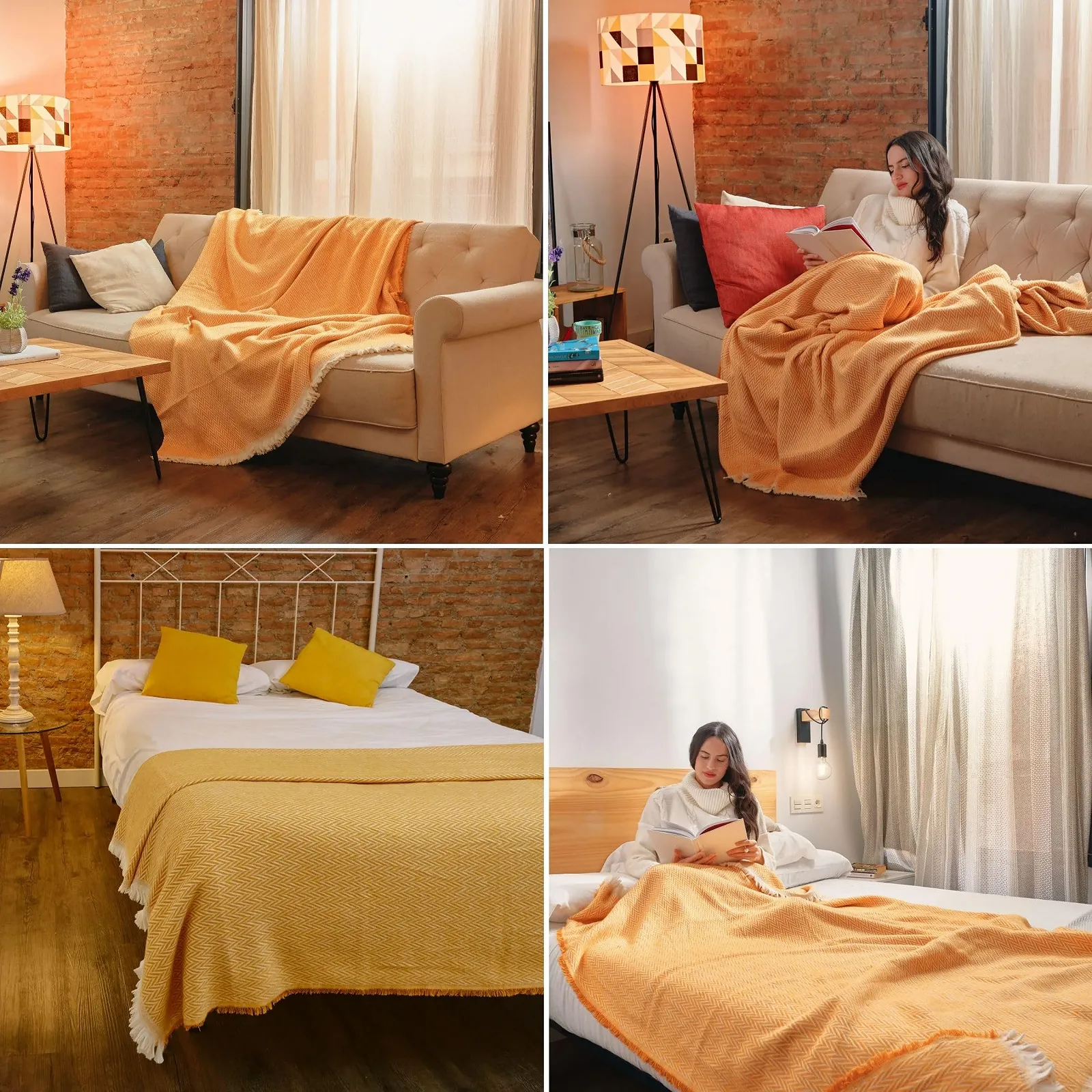 Покривало для ліжка або дивана, Високоякісна і затишна бавовна, фото №3