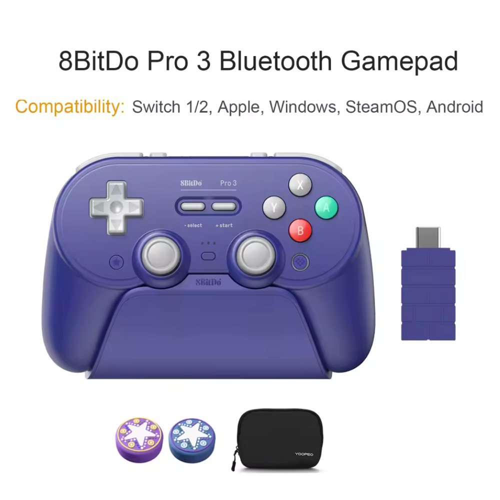 Геймпад 8Bitdo Pro 3 Windows/Android/Switch 2/macOS TMR Violet + Док-станція, фото №2 Геймпад 8Bitdo Pro 3 Windows/Android/Switch 2/macOS TMR Violet + Док-станція, фото №2
