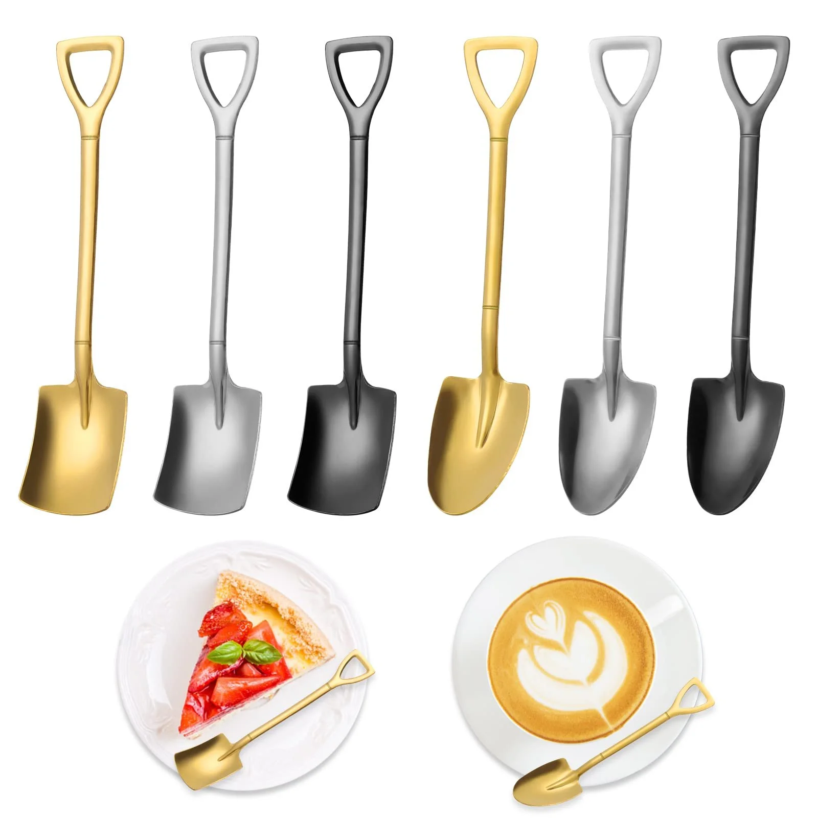 3 ложки-лопати + 3 загострені ложки, фото №1