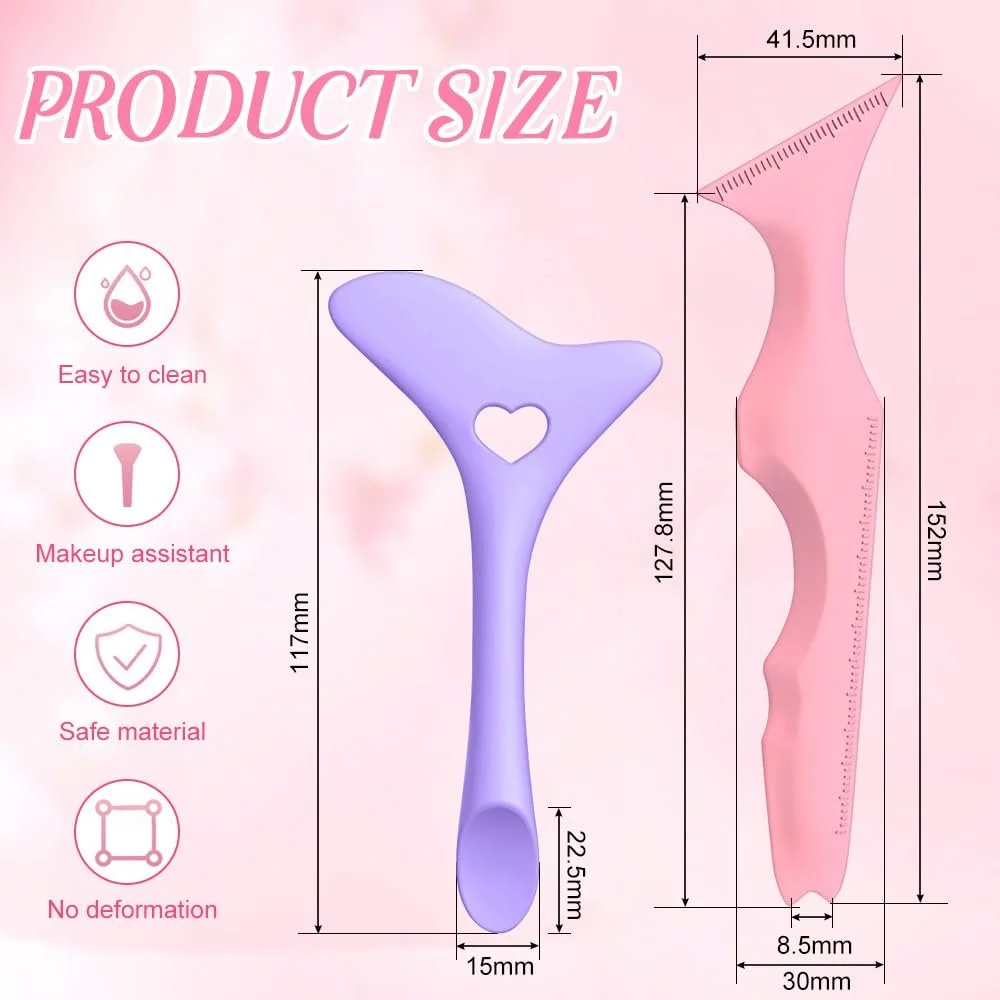 Шаблон NAROSEBE Набір 2 Силіконовий Помічник для макіяжу очей Багатофункціональний, фото №2 Шаблон NAROSEBE Набір 2 Силіконовий Помічник для макіяжу очей Багатофункціональний, фото №2