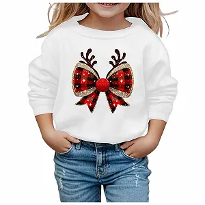 Девочки Толстовка Generisch Длинный рукав Мягкая Графический Рисунок Милый Круглый вырез Пуловер Одежда для девочек - Фото 1