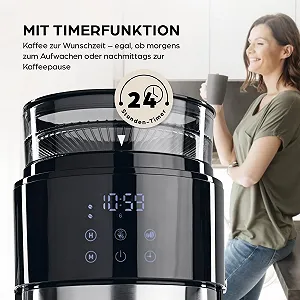 Капельная кофеварка Barista Grind 900 Вт 1.25 л с кофемолкой и сенсорным дисплеем synthetic.ua - Фото 1