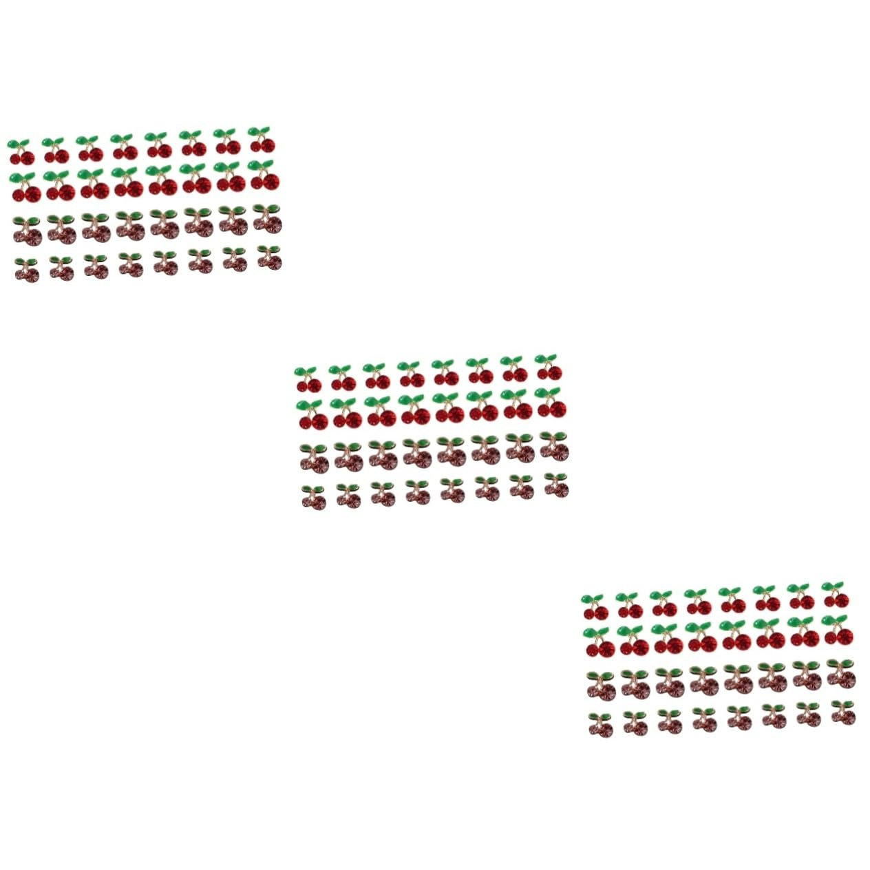 Украшение для ногтей Вишня FRCOLOR 96 шт. Заклепки для ногтей со стразами Форма вишни Фруктовые украшения для ногтей Блестящие аксессуары для ногтей Золотой декор Стразы для ногтей Miss Golden из сплава, фото №1