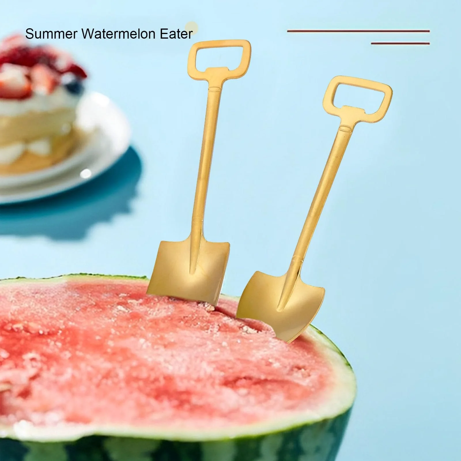 Набір з 16 десертних ложок, у формі лопати з нержавіючої сталі, фото №7