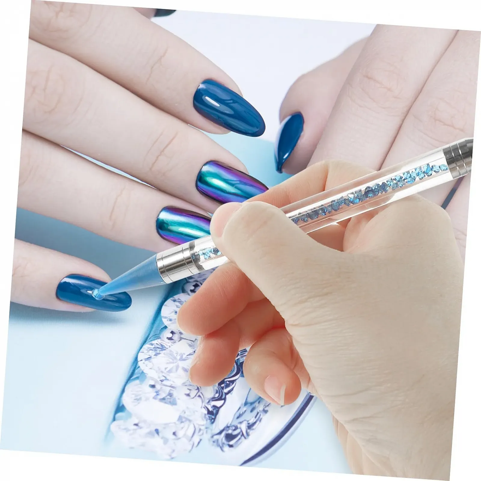 Набор для маникюра FRCOLOR 2 шт. Многофункциональный инструмент для точечной росписи Стразы Декоративная ручка для ногтей и поделок Синий, фото №9