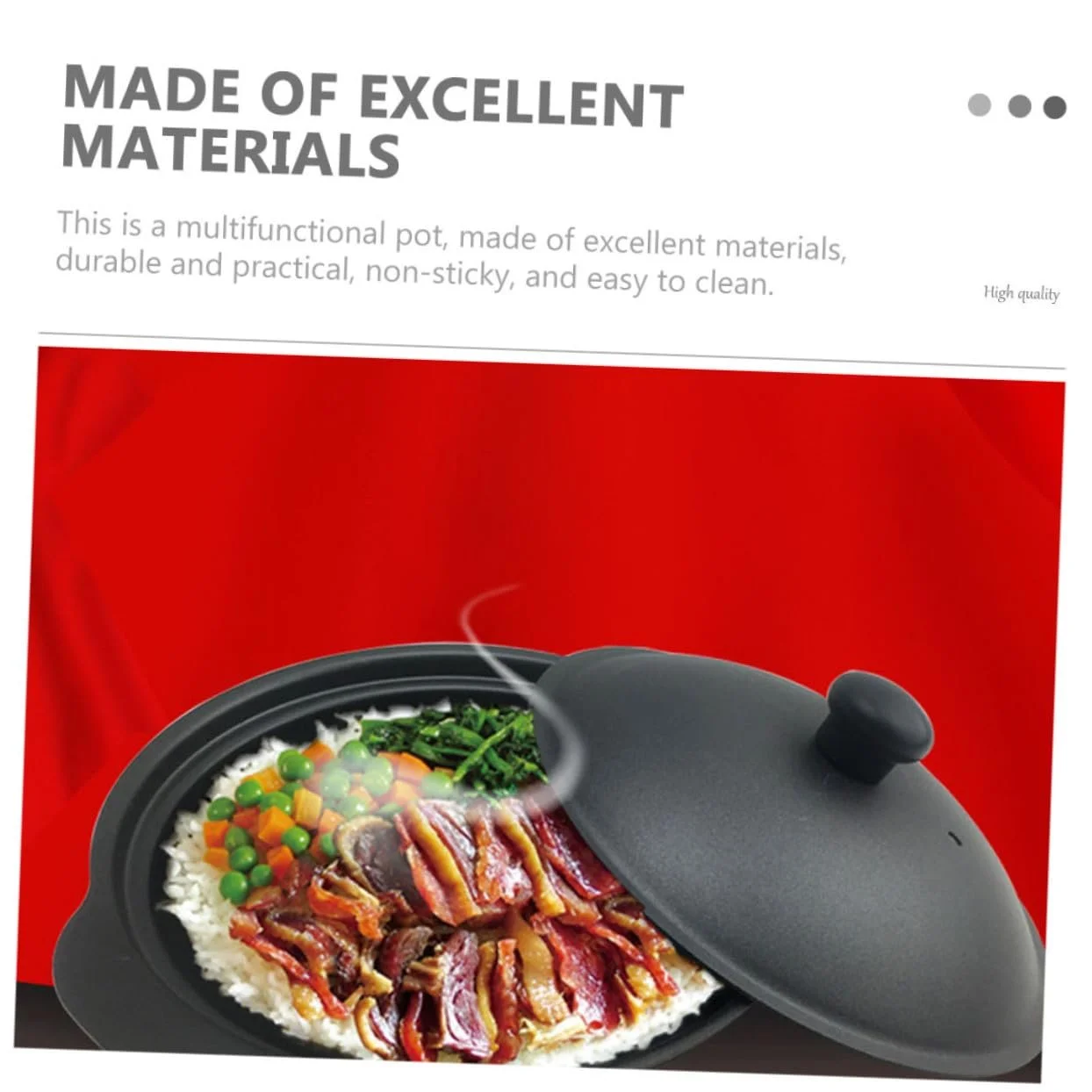 Кастрюля чугунная для риса с крышкой термостойкая для тушеной курицы, фото №5