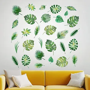 Наклейки на стіну 30 штук Jungle Leaf Decor Tropical Leaves Green Plant Tree Palm Tree - Фото 1