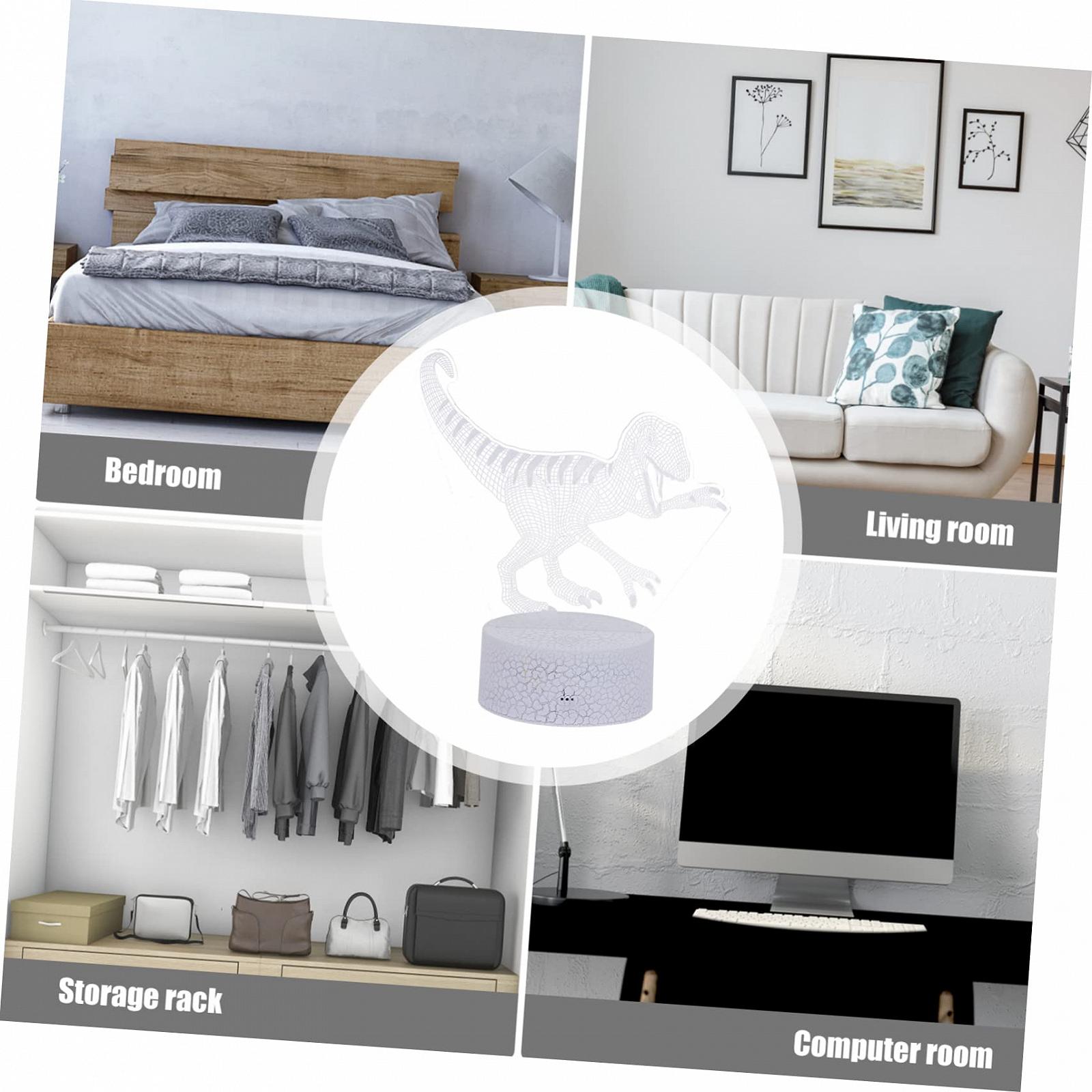 Лампа DOITOOL LED 3D Динозавр, фото №3