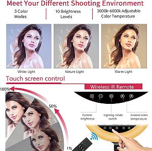 Кольцевая LED лампа с штативом EOTO LIGHT  21" Черная synthetic.ua - Фото 1