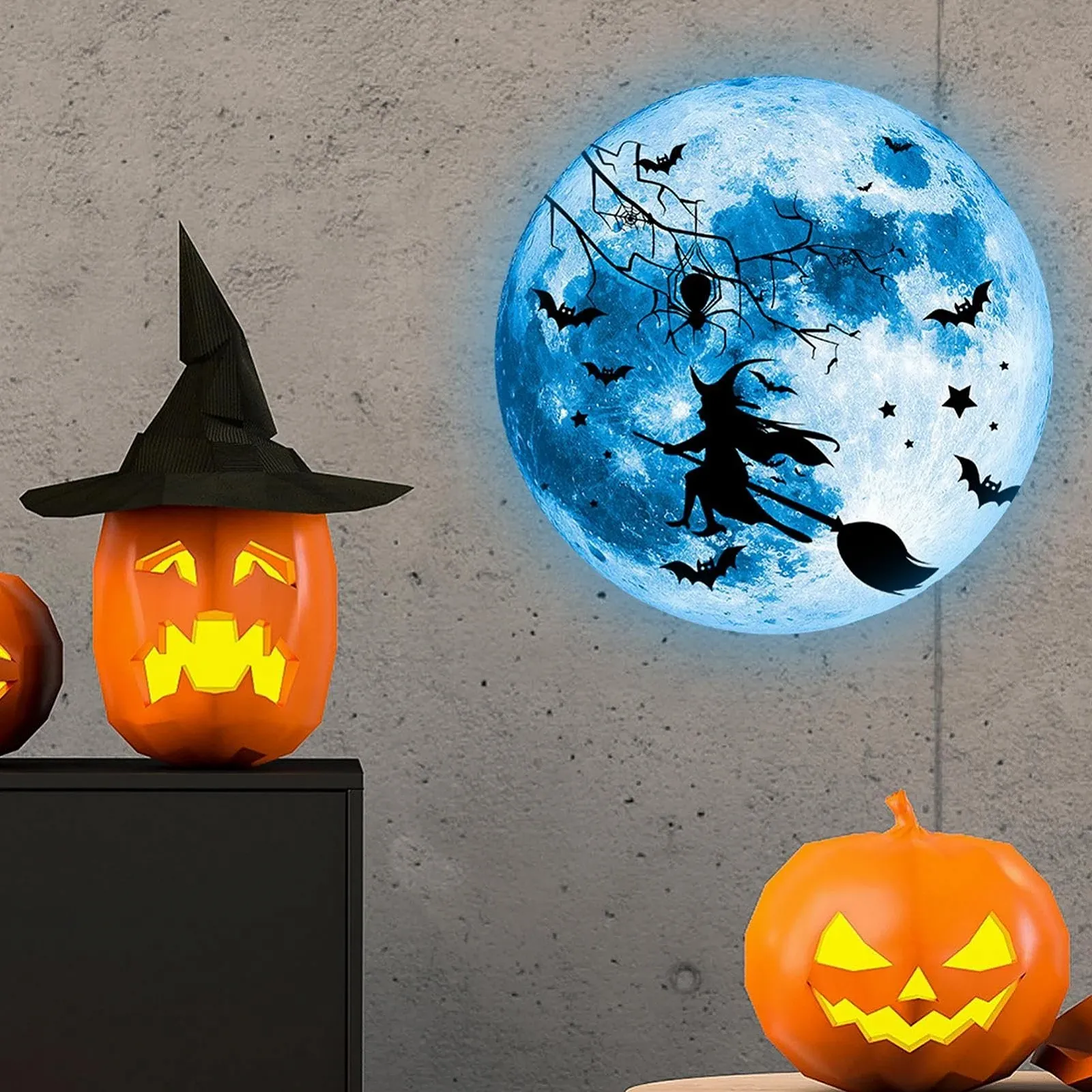 Наклейки на стену Halloween Moon Design Scary Witch Glow Waterproof Removable PVC, фото №9 Наклейки на стену Halloween Moon Design Scary Witch Glow Waterproof Removable PVC, фото №9