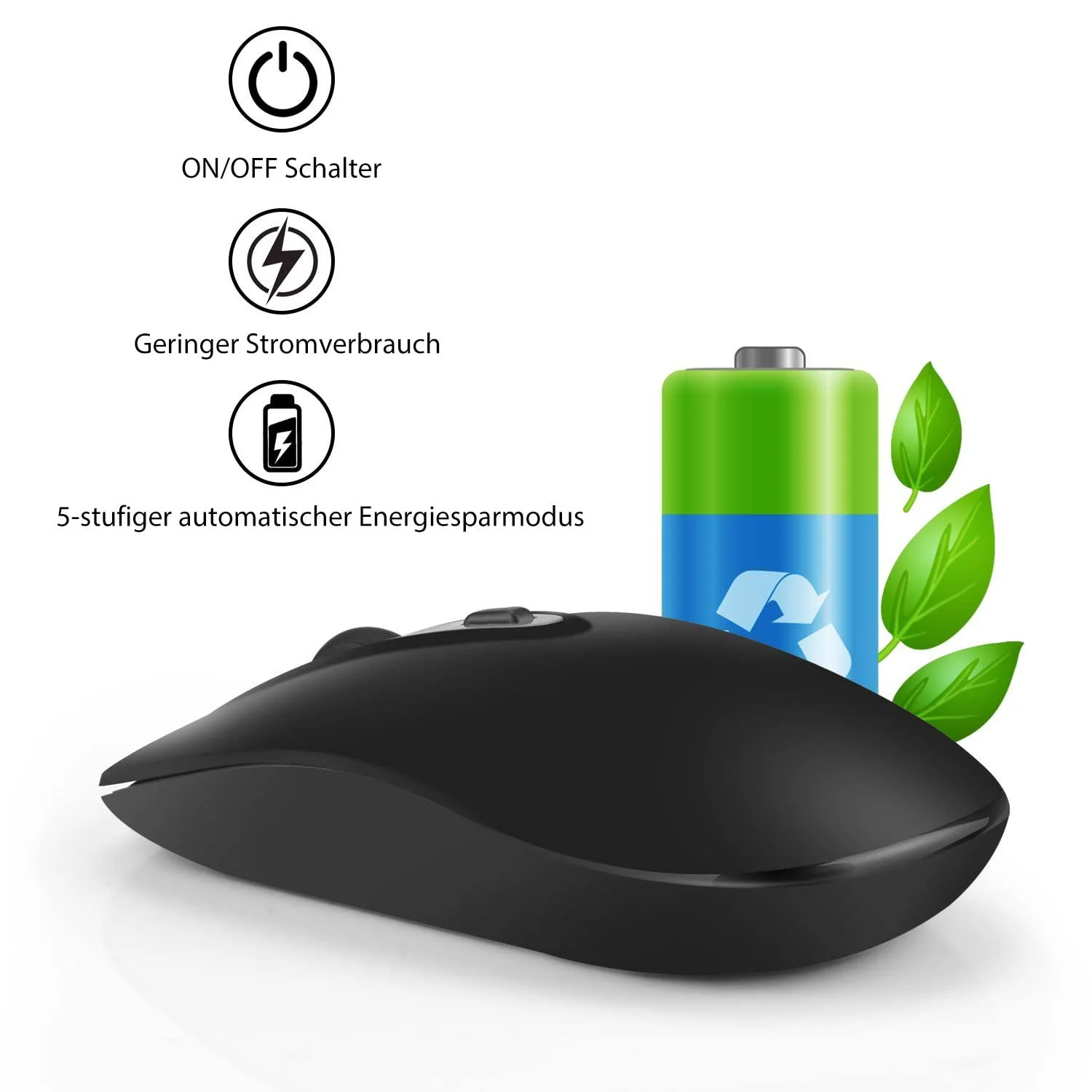 Мышь Беспроводная Перезаряжаемая 2.4 GHz Эргономичная Тихий Клик LeadsaiL 2400 DPI, фото №6